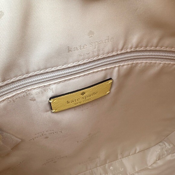 Kate Spade Crossbody Bag Yellow Leather Zip Top Shoulder Bag - Picture 12 of 12